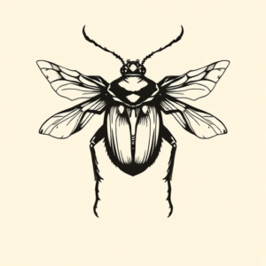 Blackwork Cicada Tattoo
