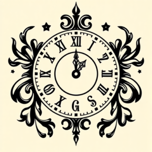 Blackwork Clock Tattoo