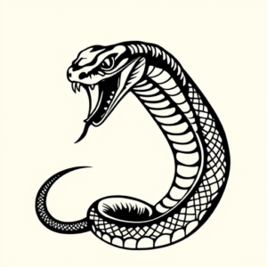 Blackwork Cobra Tattoo