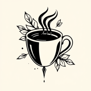 Blackwork Coffee Tattoo