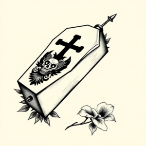 Blackwork Coffin Tattoo