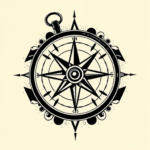 Blackwork Compass Tattoo