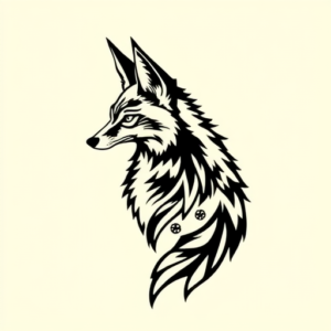 Blackwork Coyote Tattoo