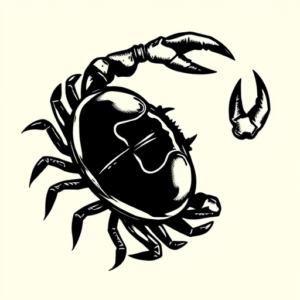 Blackwork Crab Tattoo