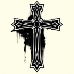 Blackwork Cross Tattoo