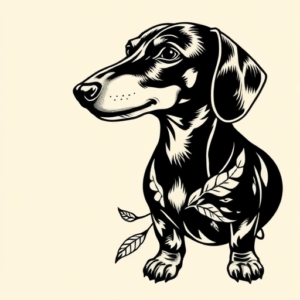 Blackwork Dachshund Tattoo