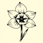 Blackwork Daffodil Tattoo