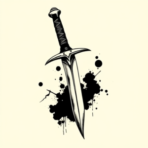 Blackwork Dagger Tattoo