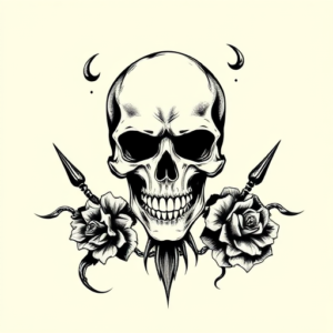 Blackwork Death Tattoo