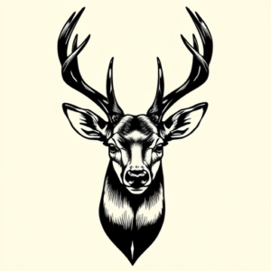 Blackwork Deer Tattoo