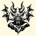 Blackwork Demon Tattoo