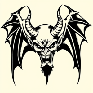 Blackwork Devil Tattoo