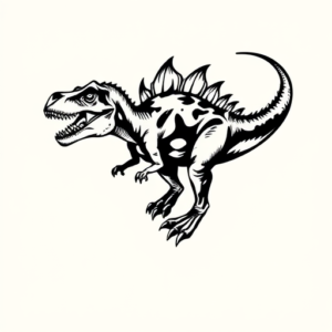 Blackwork Dinosaur Tattoo