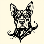 Blackwork Dog Tattoo