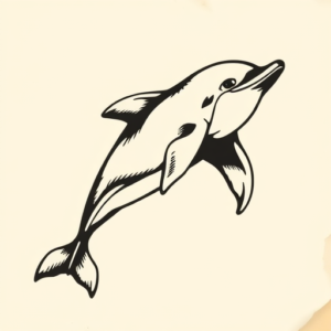 Blackwork Dolphin Tattoo
