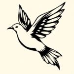 Blackwork Dove Tattoo