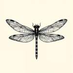Blackwork Dragonfly Tattoo