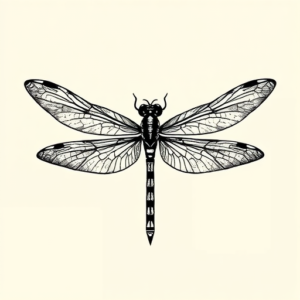 Blackwork Dragonfly Tattoo
