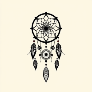 Blackwork Dreamcatcher Tattoo