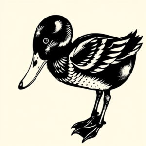 Blackwork Duck Tattoo