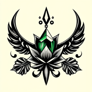 Blackwork Emerald Tattoo