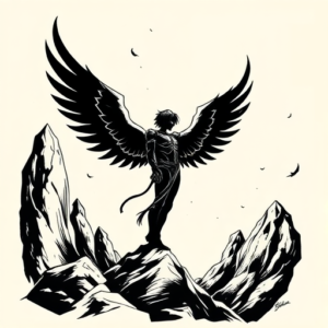 Blackwork Evangelion Tattoo