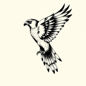 Blackwork Falcon Tattoo