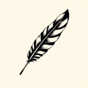 Blackwork Feather Tattoo