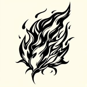Blackwork Fire Tattoo