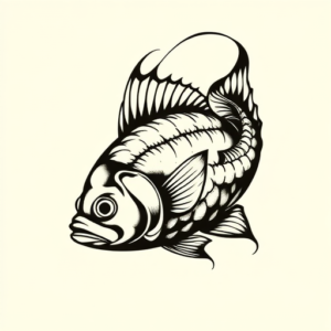 Blackwork Fish Tattoo