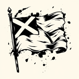 Blackwork Flag Tattoo