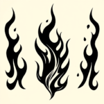 Blackwork Flame Tattoo