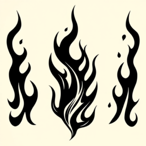Blackwork Flame Tattoo