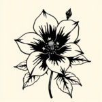 Blackwork Flower Tattoo