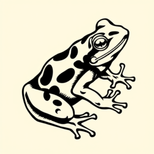 Blackwork Frog Tattoo
