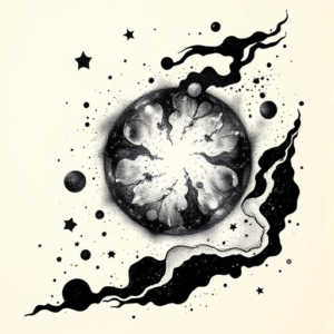 Blackwork Galaxy Tattoo