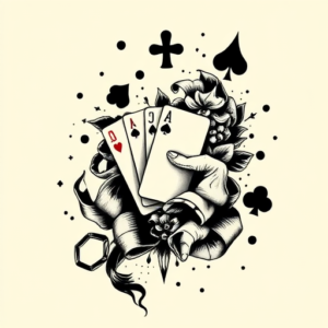 Blackwork Gambling Tattoo