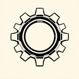 Blackwork Gear Tattoo