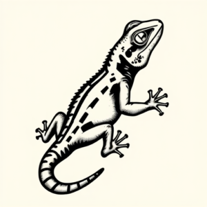 Blackwork Gecko Tattoo