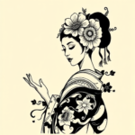 Blackwork Geisha Tattoo
