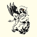 Blackwork Gemini Tattoo