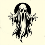 Blackwork Ghost Tattoo
