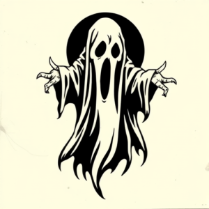 Blackwork Ghost Tattoo