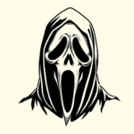Blackwork Ghostface Tattoo