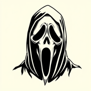 Blackwork Ghostface Tattoo