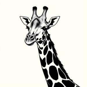 Blackwork Giraffe Tattoo