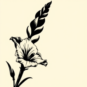 Blackwork Gladiolus Tattoo