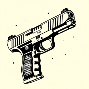 Blackwork Glock Tattoo