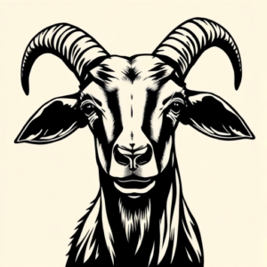 Blackwork Goat Tattoo