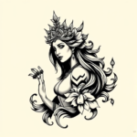 Blackwork Goddess Tattoo